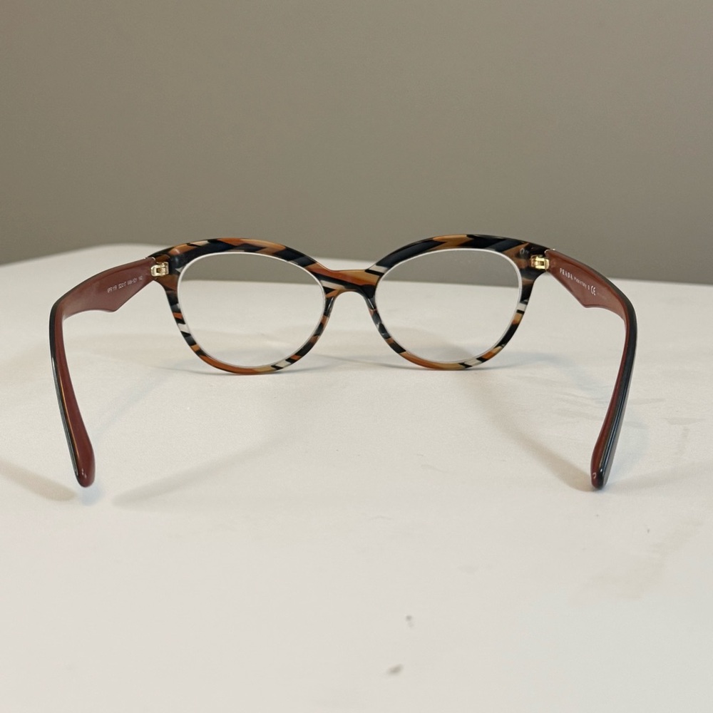 Prada VPR 11R Women's Designer Cat-Eye Eyeglasses Havana Tortoise 52-17-140 Lux - Picture 7 of 12